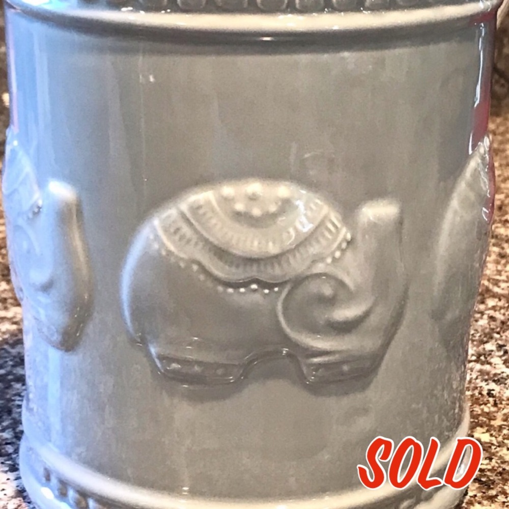 Gray Elephant Cookie/Treat Cannister